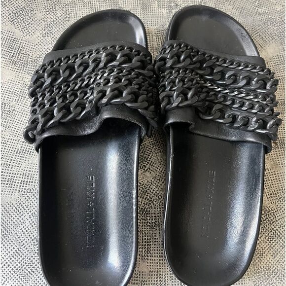 Kendall + Kylie Shiloh chain link slides Black sz 5.5 - Picture 4 of 9